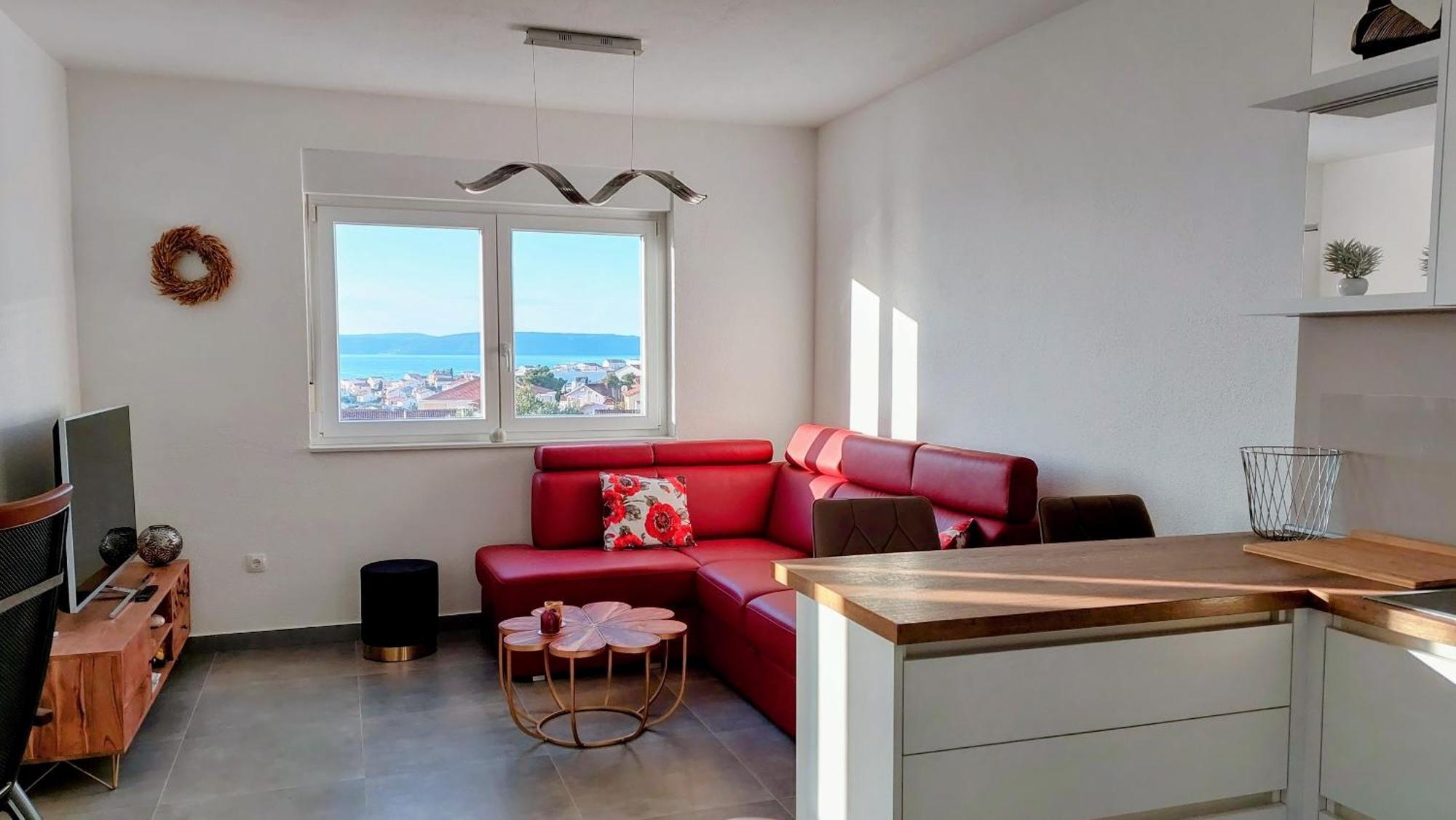 Apartment Vista Oasis With Pool And Terrace Трогир Екстериор снимка